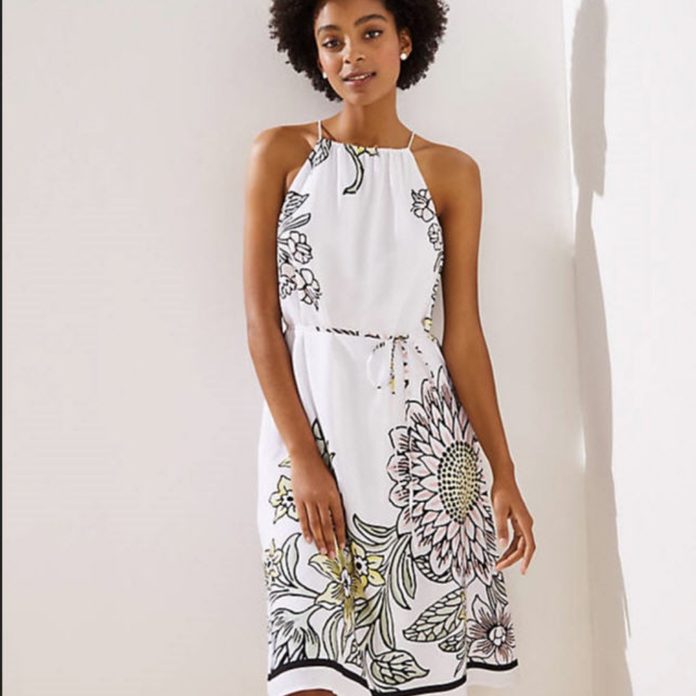 GARDEN HALTER SWING DRESS NWT